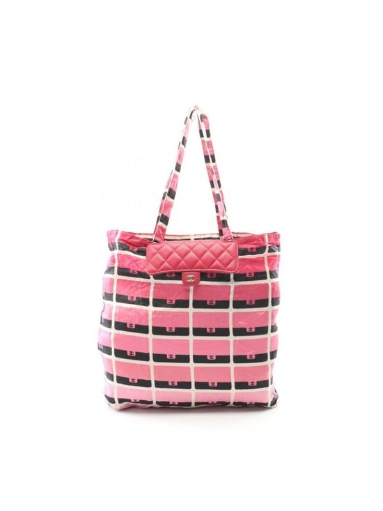 Chanel Handbags - Chanel Tote Quilted Magenta Leather Fabric Eco Chain
